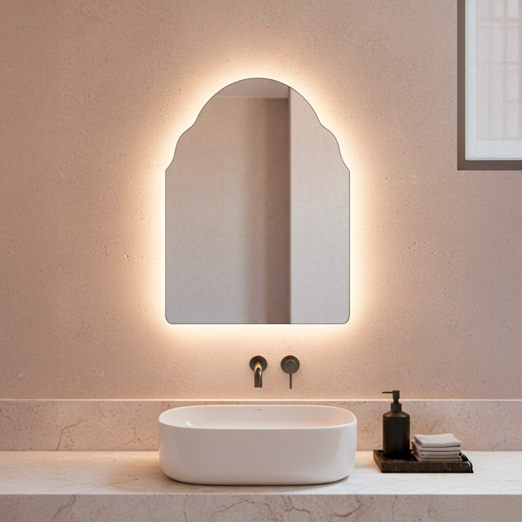 Espelho Orgânico 44x64 de Parede com Led Espelho Marrocos  Decorativo Para Sala Quarto Banheiro em Oferta na Shopee