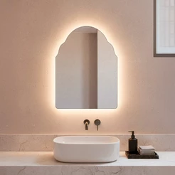 Espelho Orgânico 44x64 de Parede com Led Espelho Marrocos Decorativo Para Sala Quarto Banheiro