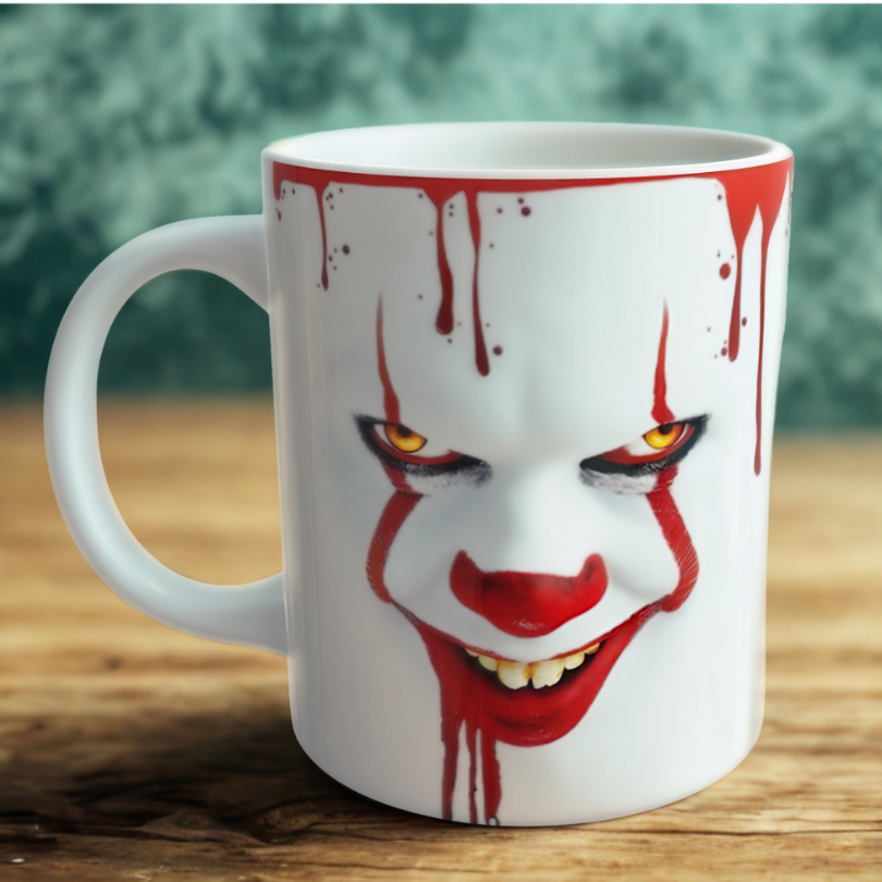 Caneca Cerâmica IT A Coisa Personalizada com Nome Pennywise Caneca Geek Inspirada Filme Série