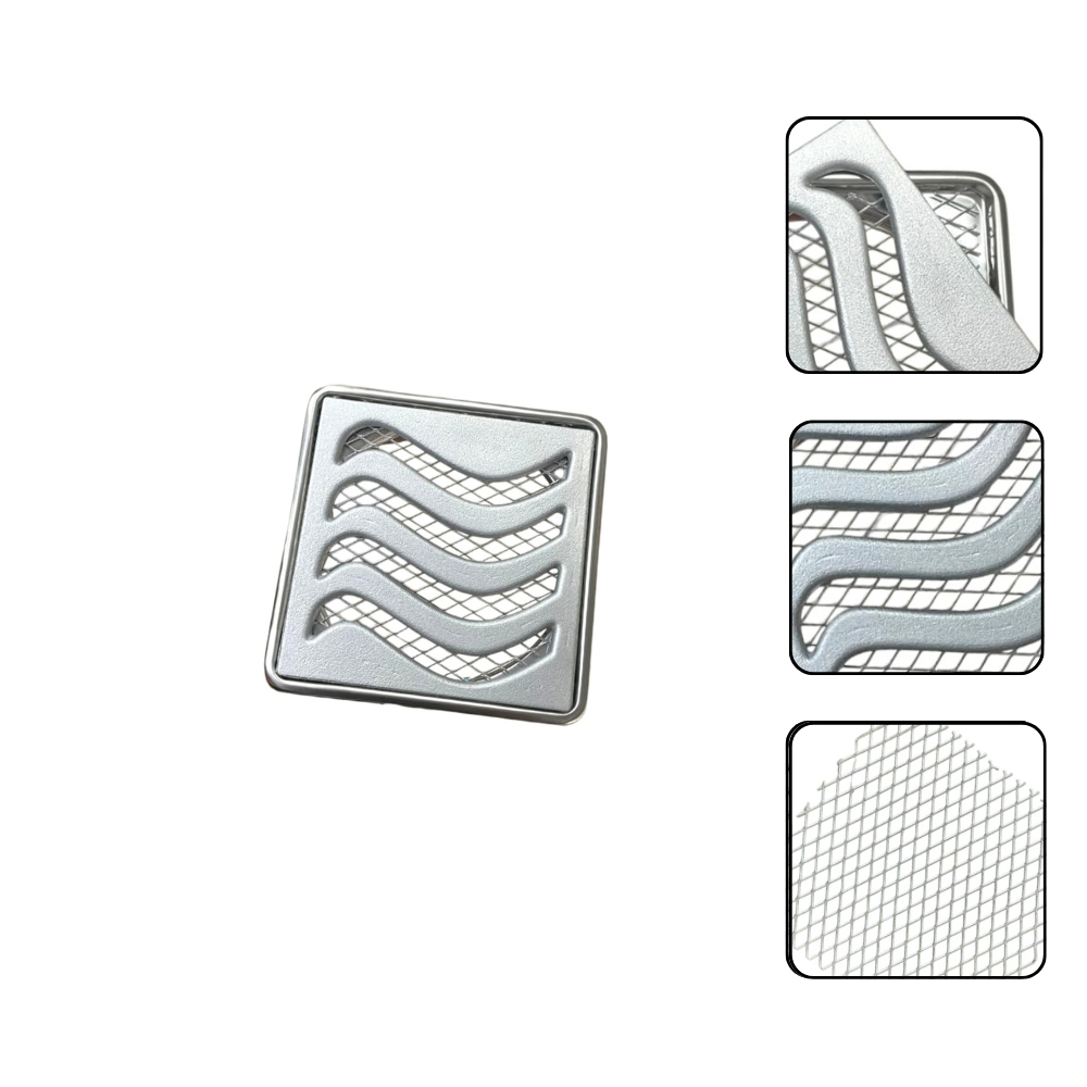 Ralo Elite em Alumínio - Modelo 10x10 com Aro em Inox + Tela