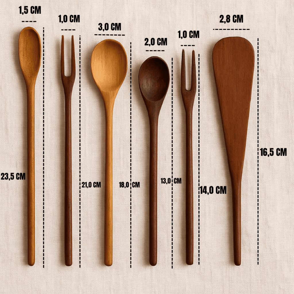 Kit 10 Talheres De Madeira Ecológico-Utensílios Reutilizáveis Portáteis Servir Pates Frios