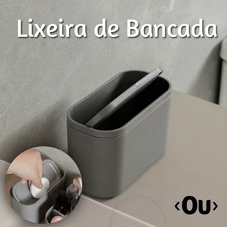 Lixeira de Bancada Basculante Maquiagem Banheiro Lavabo Pia Estudo Escritorio Organizador Bancada Linha Bold OU em Oferta na Shopee