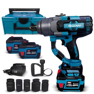 Furadeira de impacto e chave de fenda sem escova 168V 2Bateria 3000N.m + soquete 30-41mm