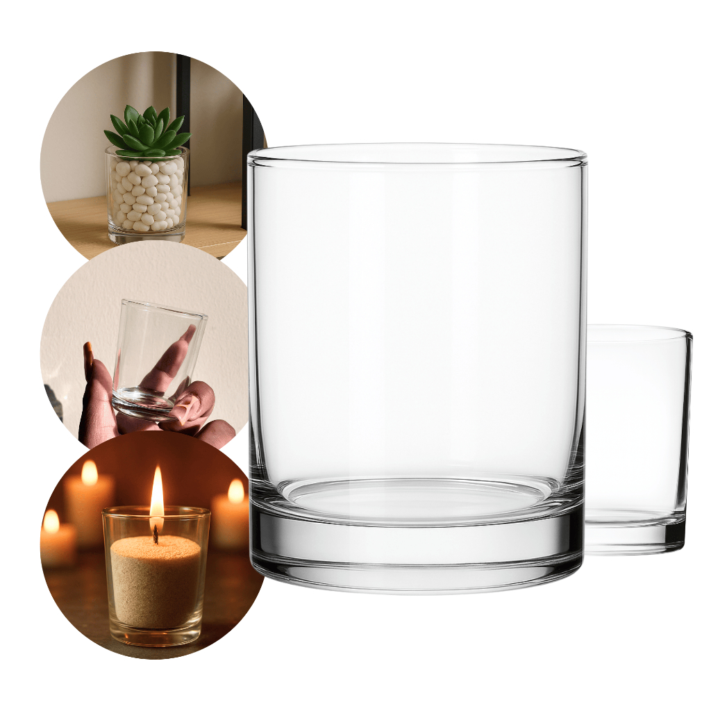 Kit Porta-Velas Em Vidro Premium Redondo Decoração Castiçal Vaso Suculentas  Casamento Tamanho P e G em Oferta na Shopee