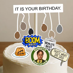 Topo de Bolo The Office Kit Festa Michael Scott | Decoração de Festa