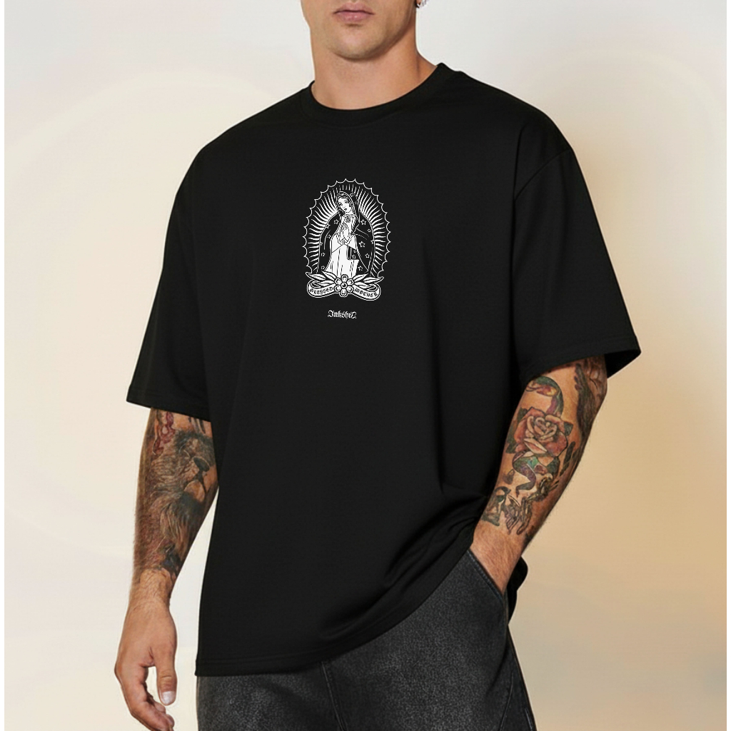Camiseta Oversized Streetwear Unissex 100% Algodão Fio 30.1 Camisa Cristã Estilosa