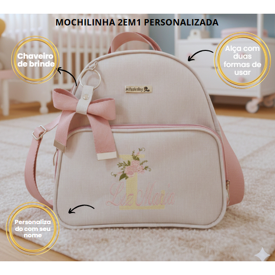 Mochila mini m Personalizada mochilinha casual .