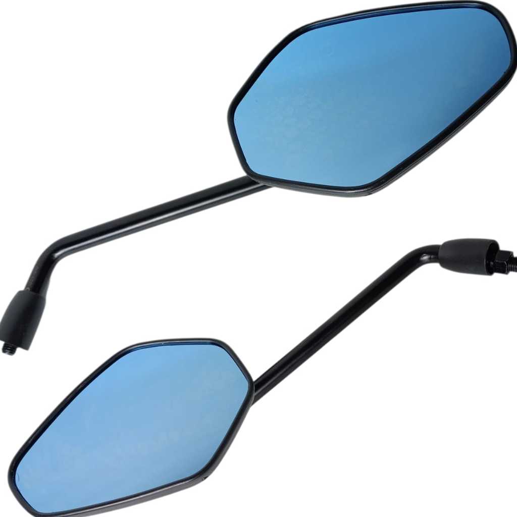 Par Retrovisor Tiger 1200 Lente Azul Motos Honda Nxr Bros 150 160 Xre 190 300 Cb Twister 250F Titan — imagem 2 de 2