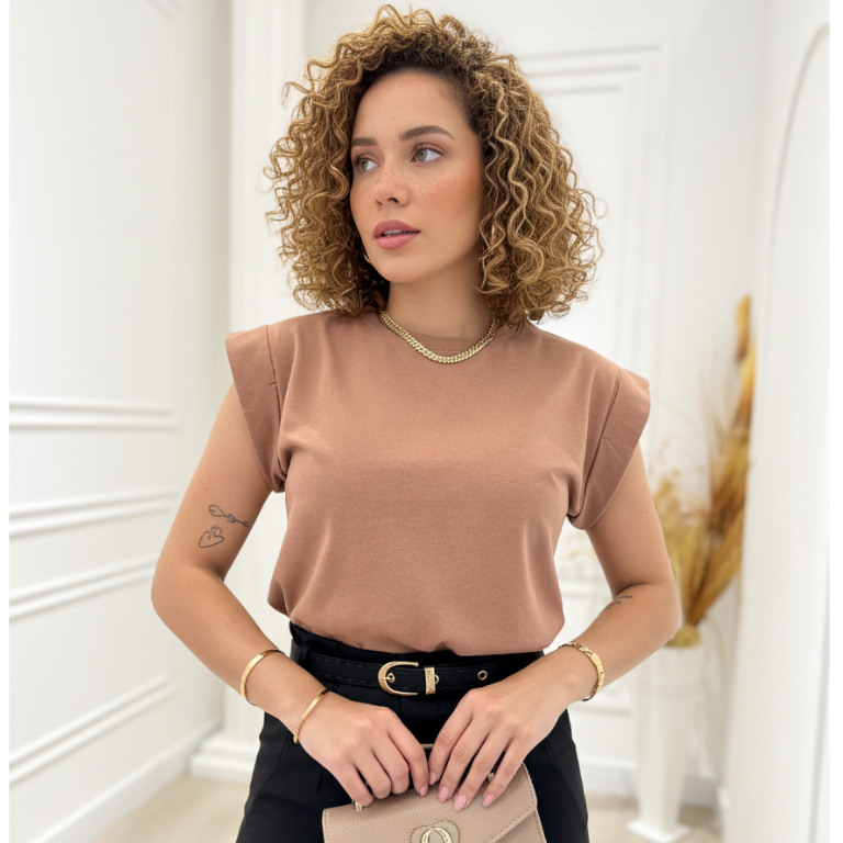Blusa Básica Feminina Muscle Lisa 100% Algodão em Oferta na Shopee