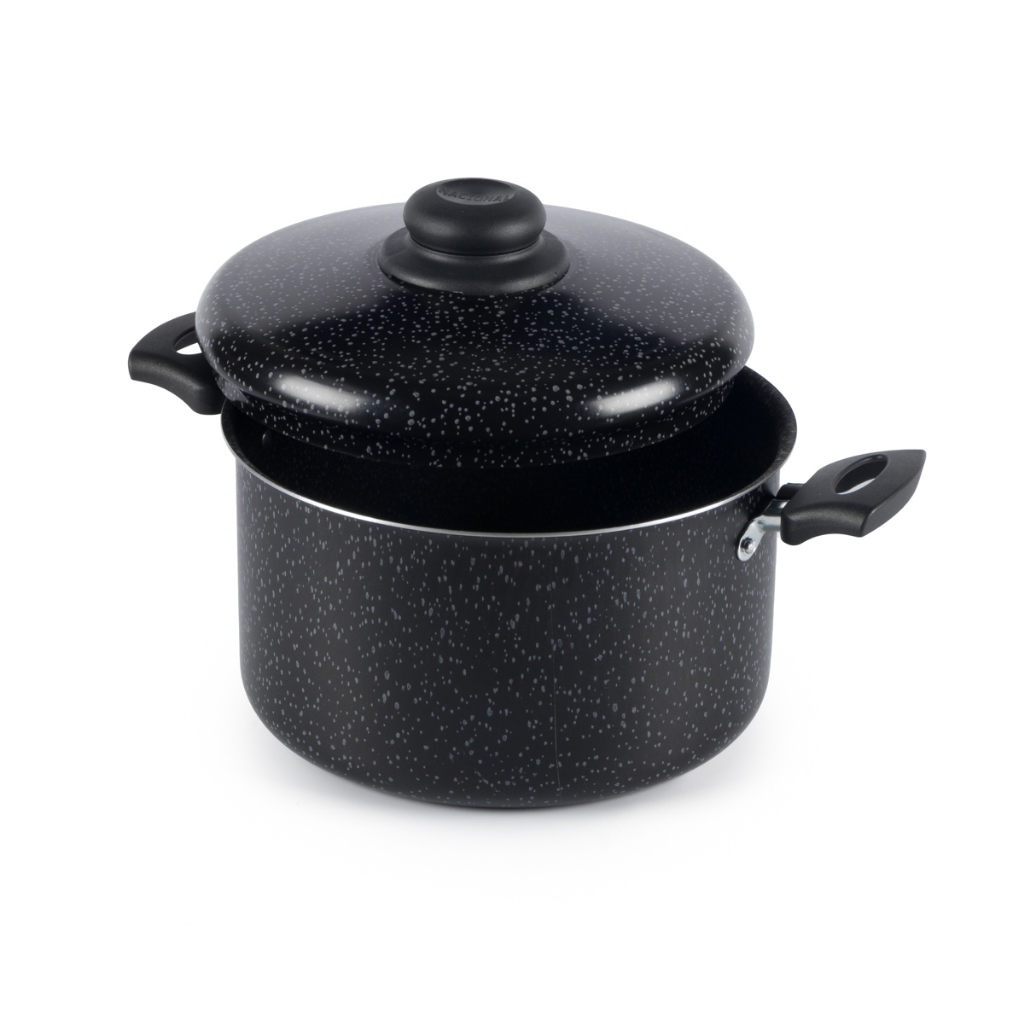 Caldeirão Antiaderente Tampa Aluminio 18Cm 2L Preto Nacional em Oferta na Shopee