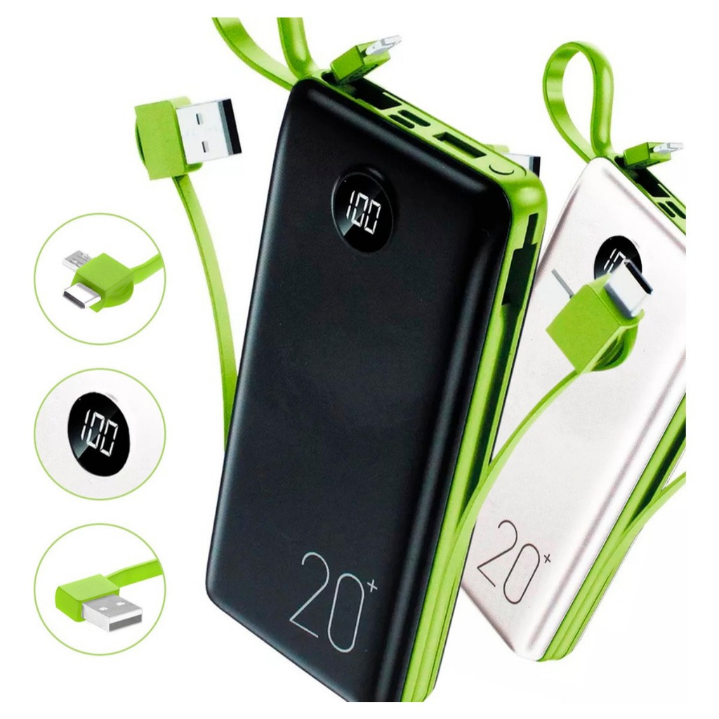 Carregador Portátil Power Bank 20000mah Hmaston Yd-05 Com Display Em Led Carregamento Turbo Disponível Em Cinco Cores