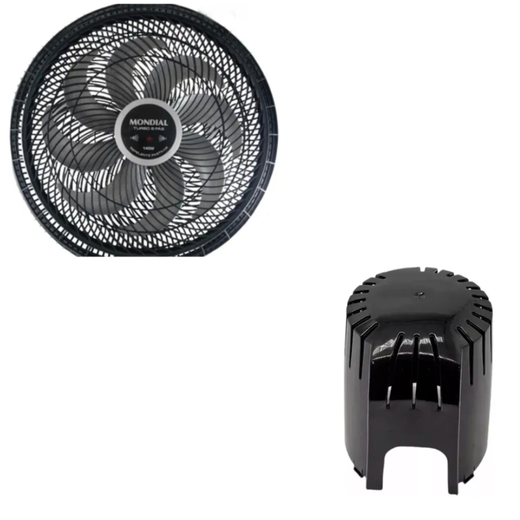 Grade Traseira + Dianteira + Hélice Ventilador Mondial 40cm 8 Pás + Capu