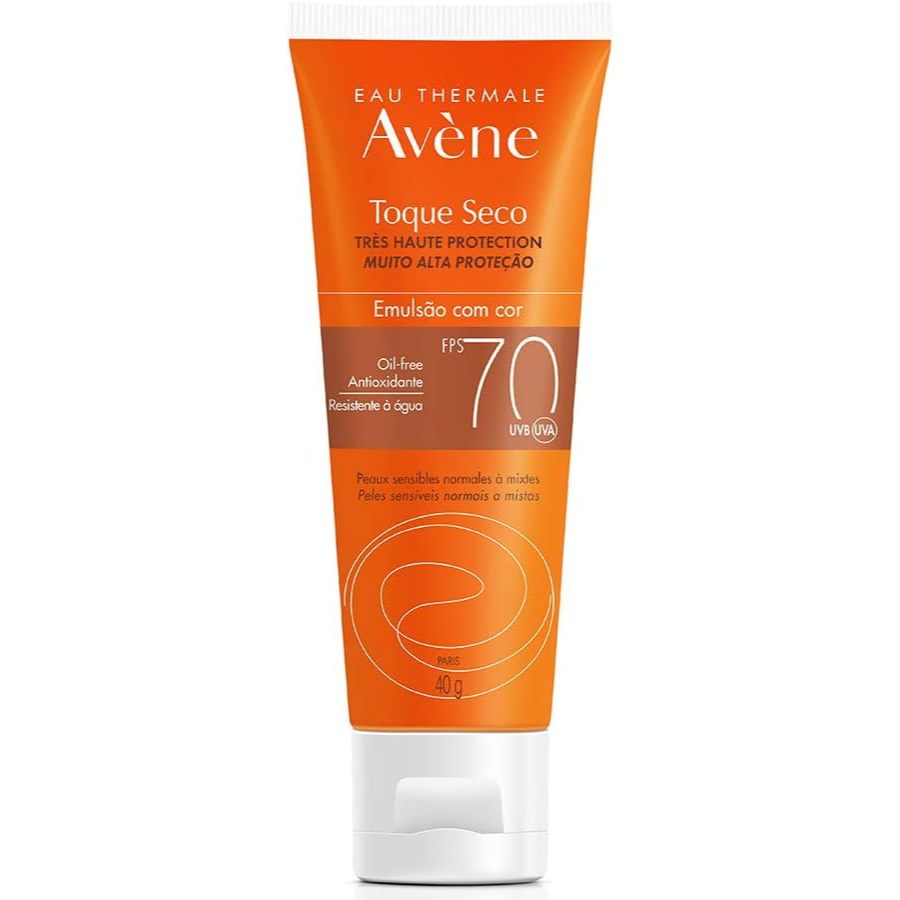 Protetor Solar Facial Avène Emulsão Com Cor Toque Seco FPS70 Com 40g em Oferta na Shopee