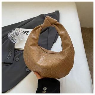 Bolsa de Ombro laytonvivian com Lua Crescente para Mulheres - Alça Estilosa com Nó, Fecho de Zíper, Forro de Poliéster em Oferta na Shopee