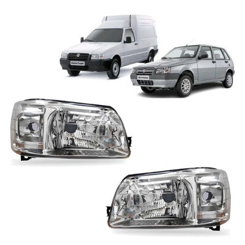 Par Farol Fiat Uno Mille Fire Economy  2004 Até 2013 em Oferta na Shopee