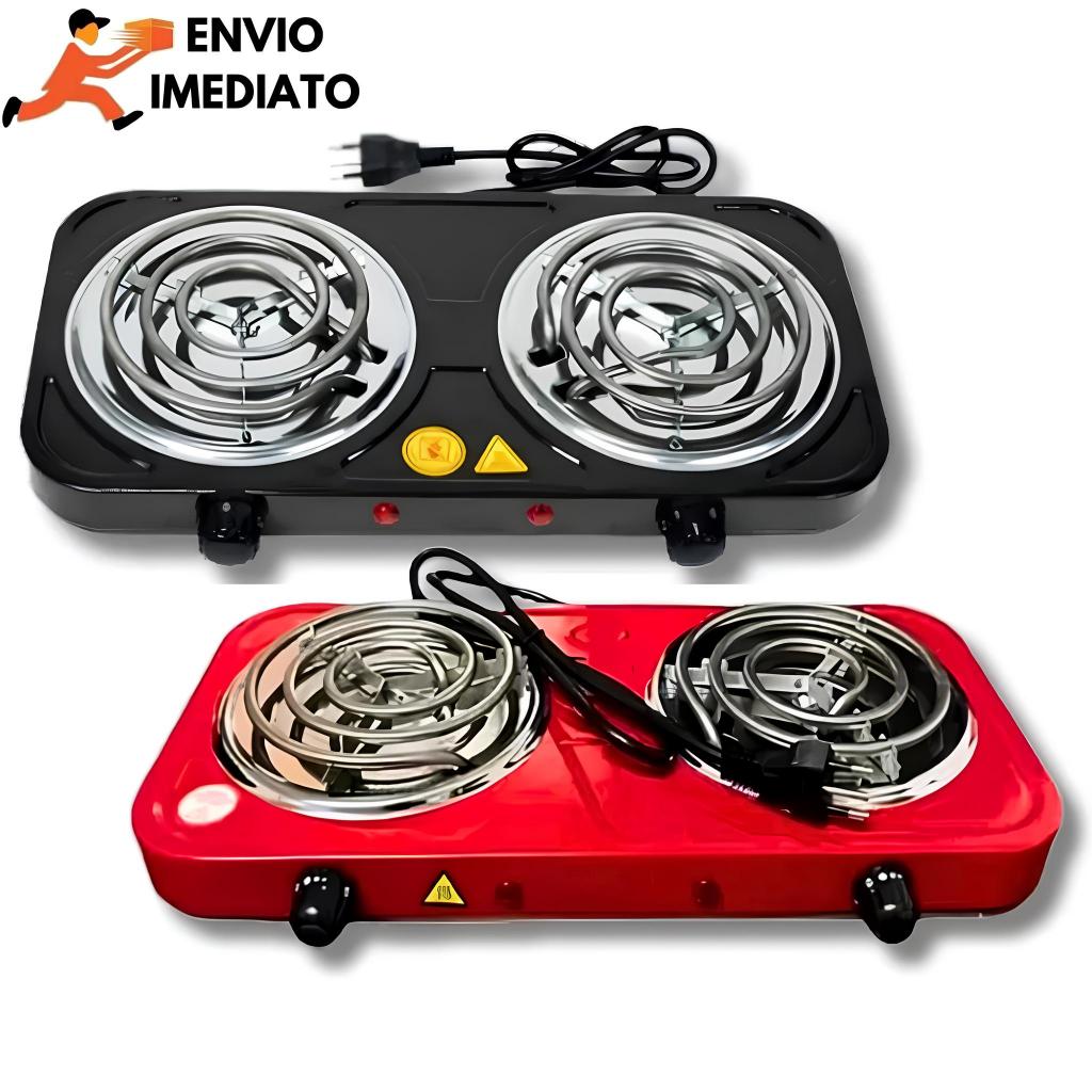 Fogareiro Elétrico Duplo Portátil 2 Bocas Para Camping, Viagem e Cozinha 110v Premium