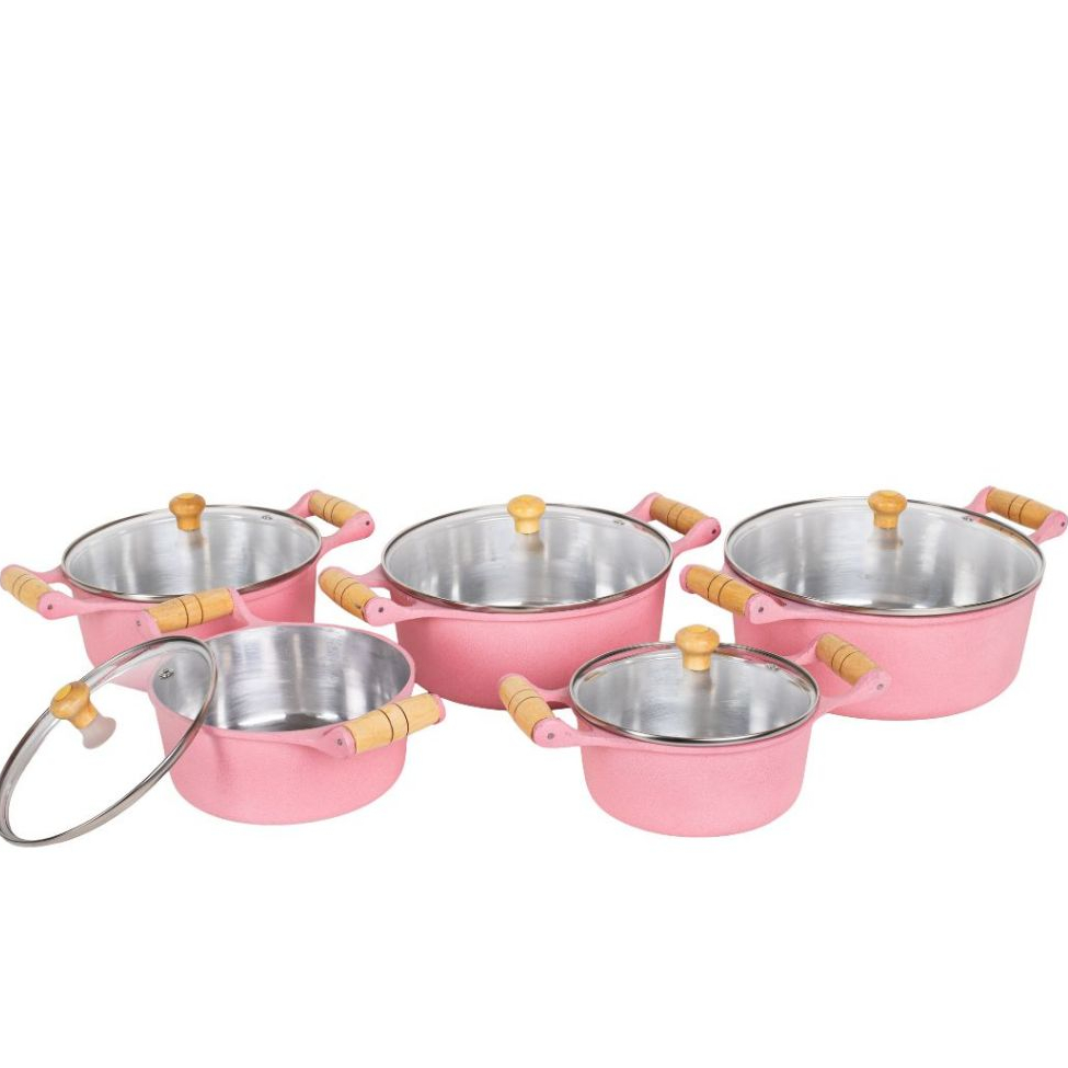 Jogo Panelas Rosa Alumínio Batido Grosso Tampa De vidro unidade avulsa ou kit Cozinha Rosa