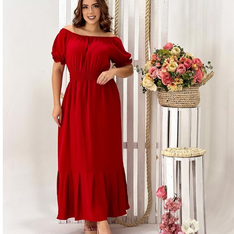 Vestido Longo Confortavel Ciganinha Moda Evangelica em Oferta na Shopee