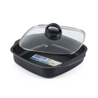 Assadeira Quadrada Com Tampa De Vidro 3L Preto Nacional em Oferta na Shopee