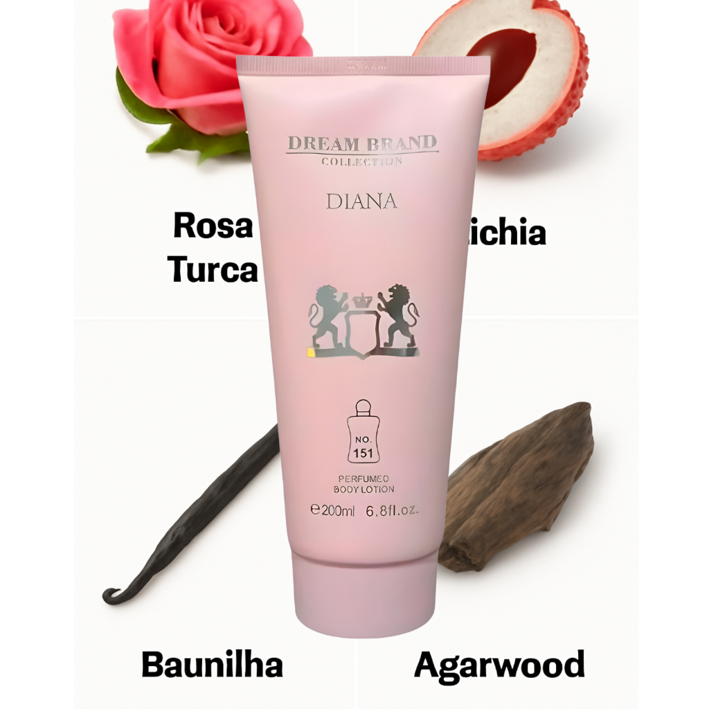 Creme Hidratante Loção Corporal Perfumado p/ Pele Cheiroso Brand Collection 151 DIANA  200ml