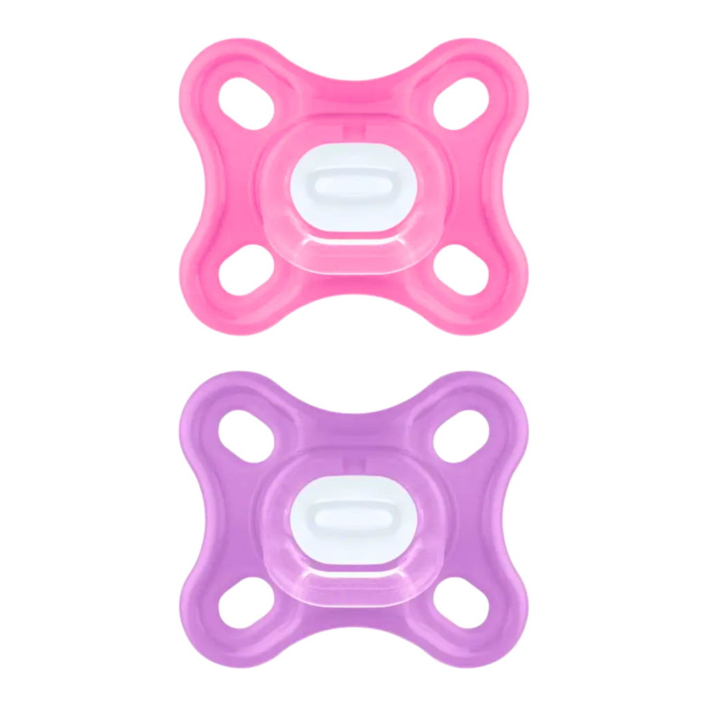 Kit 2 Chupetas Confort 100% Silicone 0-2 Meses Rosa - MAM em Oferta na Shopee
