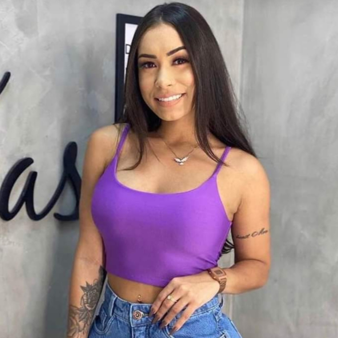 Cropped Feminino Top Alcinha Fina Tecido Suplex Blusinha Feminina Fitness Academia