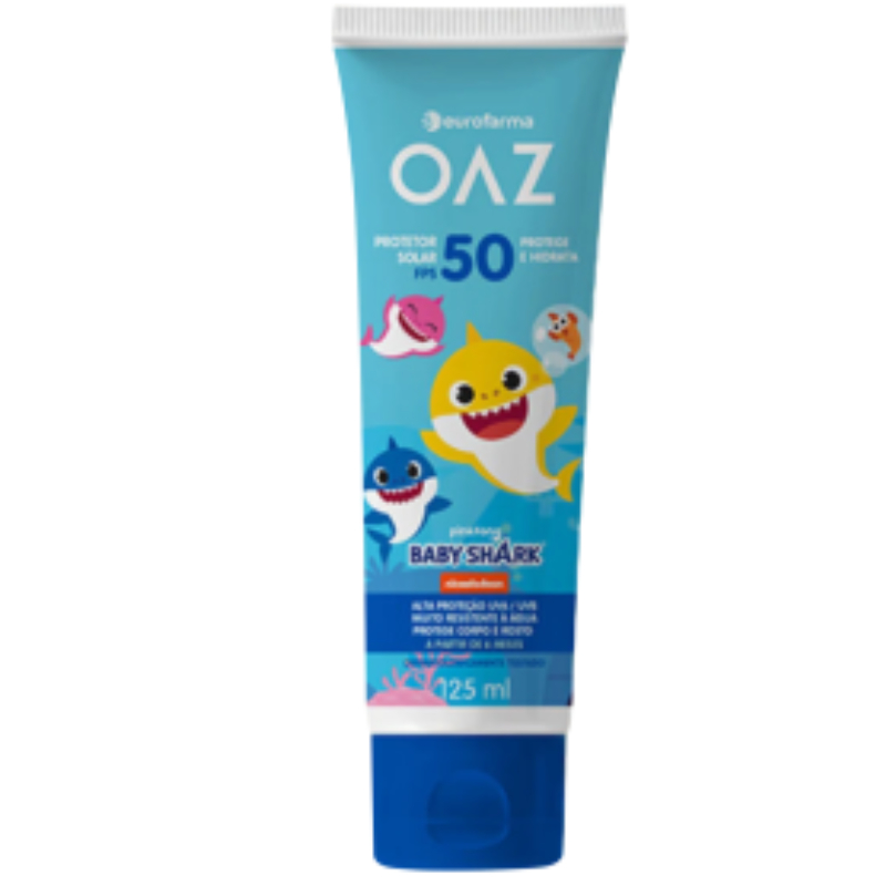 Protetor Solar Creme Oaz Baby Shark Fps50 - 125mL
