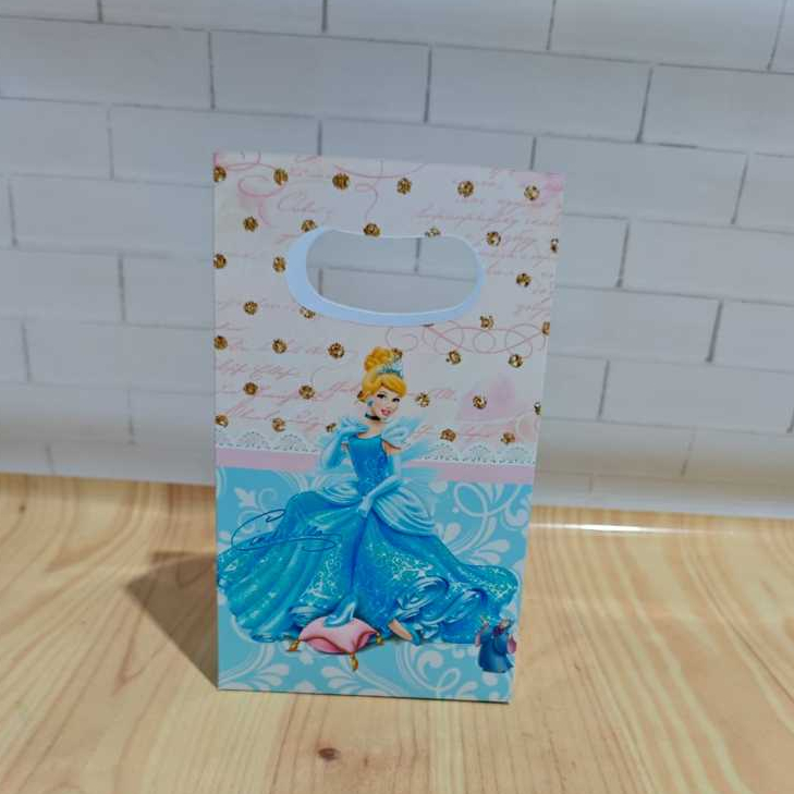 Sacolinha Surpresa Personalizada Lembrancinha Cinderela rosa e azul - PEGUE E MONTE PRONTA ENTREGA