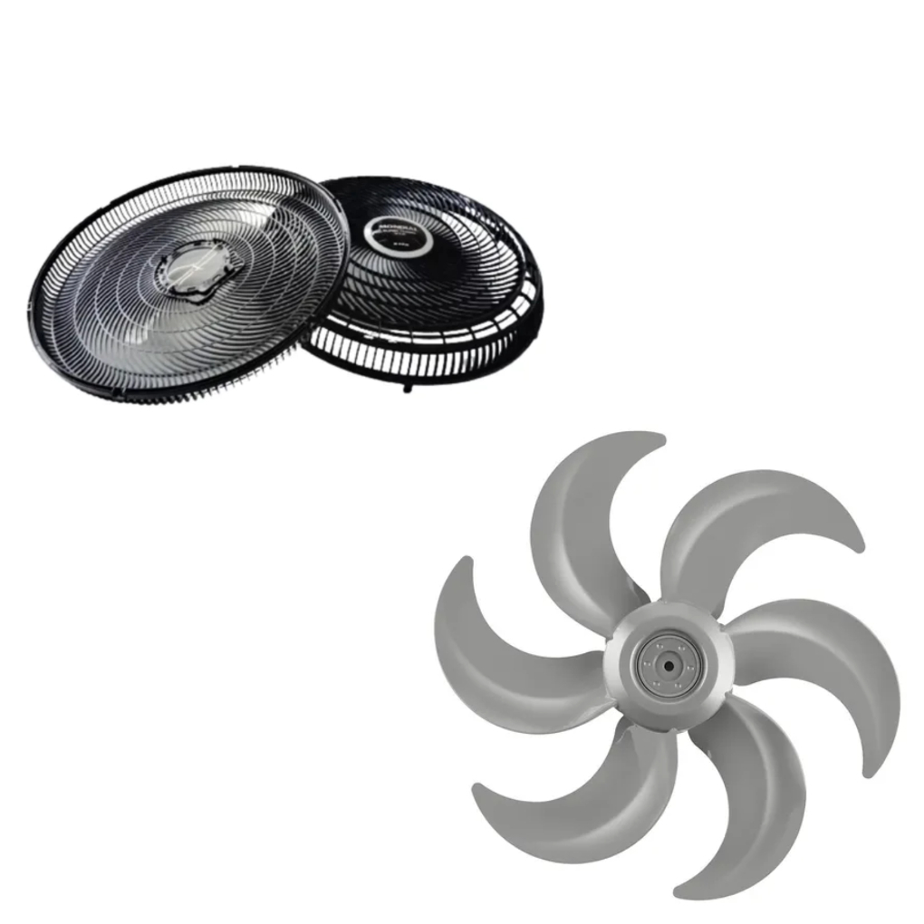 Grade Traseira + Dianteira + Hélice 6 Pás Ventilador Mondial Vtx-50 Vt-51 50CM