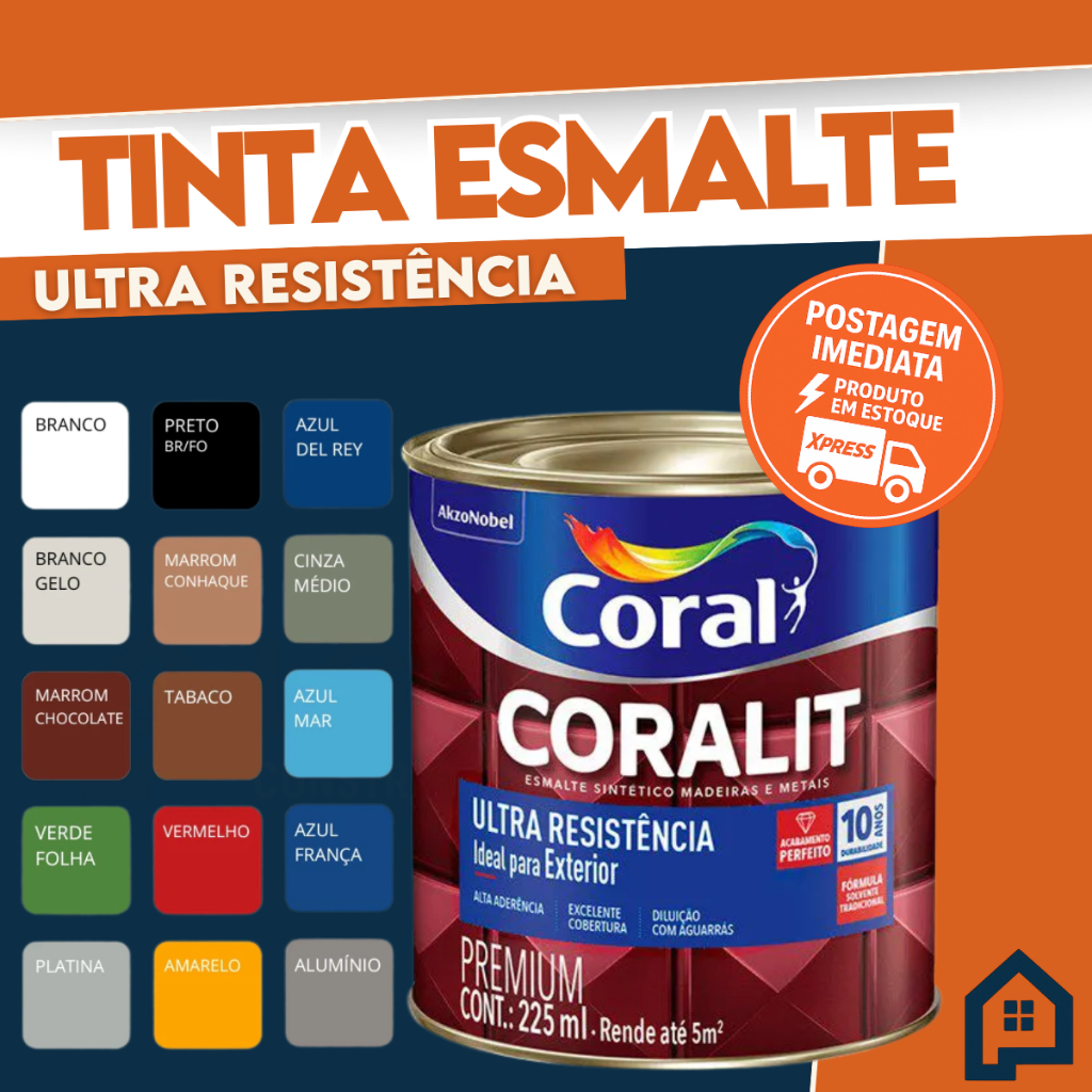 Tinta Esmalte Sintético Coralit Madeira e Metais Ultra Resistivo 225ml - Profissional em Oferta na Shopee