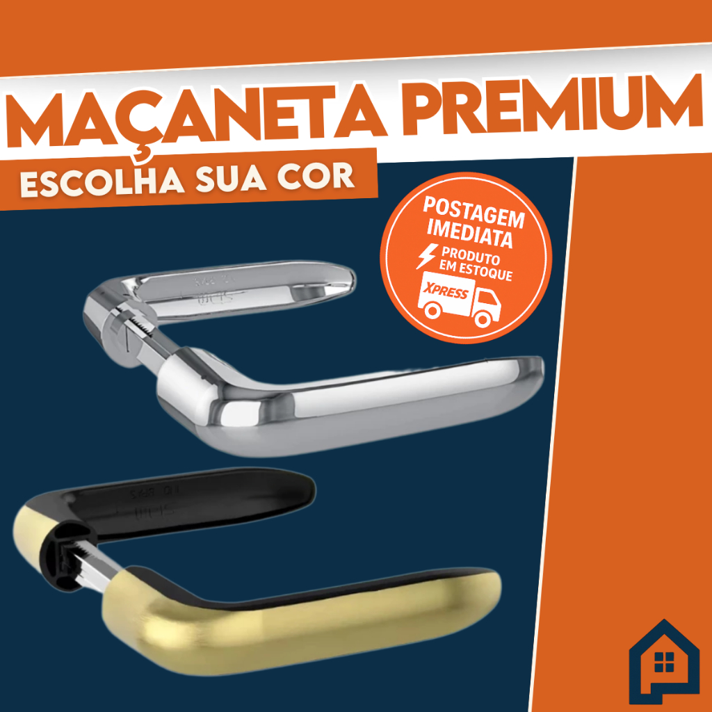 Maçaneta Alavanca para Portas Cor Cromada  Oxidada - Universal Fechaduras Premium