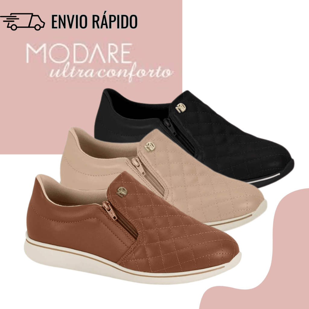 Tênis Feminino Slip On Modare Original | Ultraconforto, Zíper Lateral e Estilo Casual Outono/Inverno