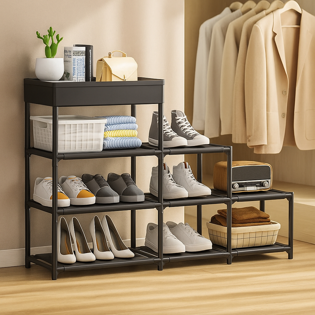 Sapateira Vertical 4 Prateleiras Organizadora para Quarto Closet Lavanderia Estante Livros Roupas