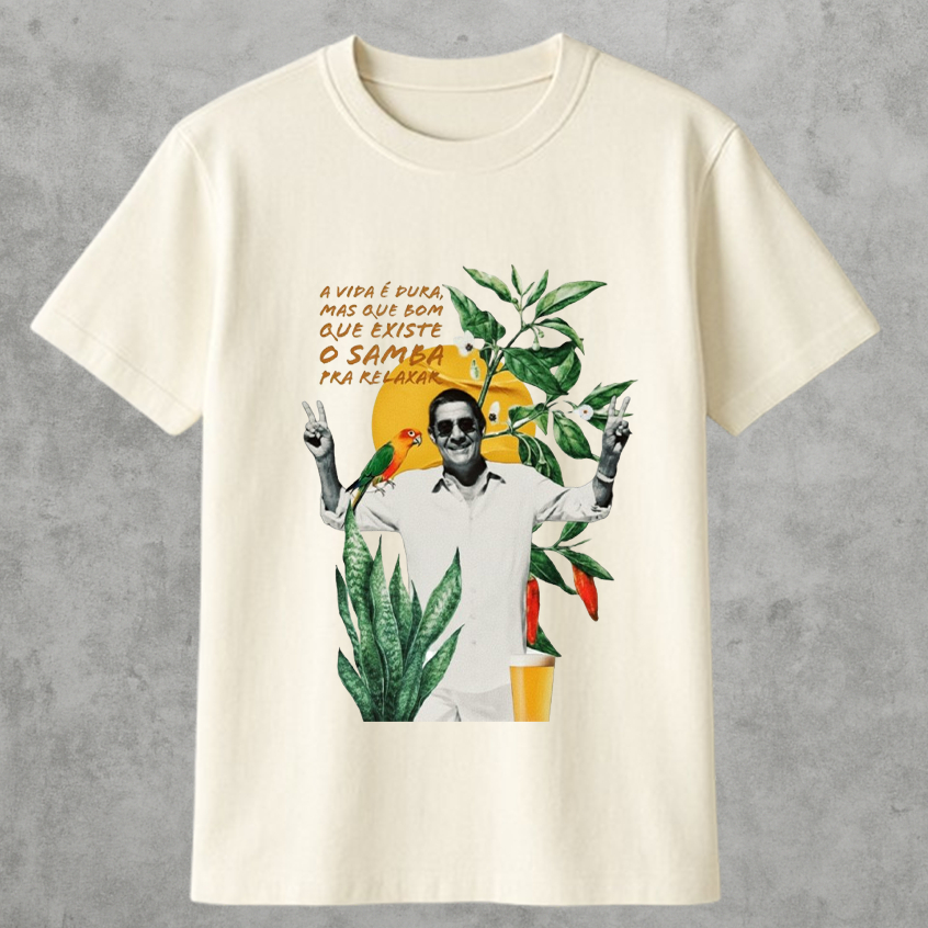Camiseta Básica Unissex Zeca Pagodinho Blusa Samba Pra Relaxar 100% Algodão Lançamento em Oferta na Shopee