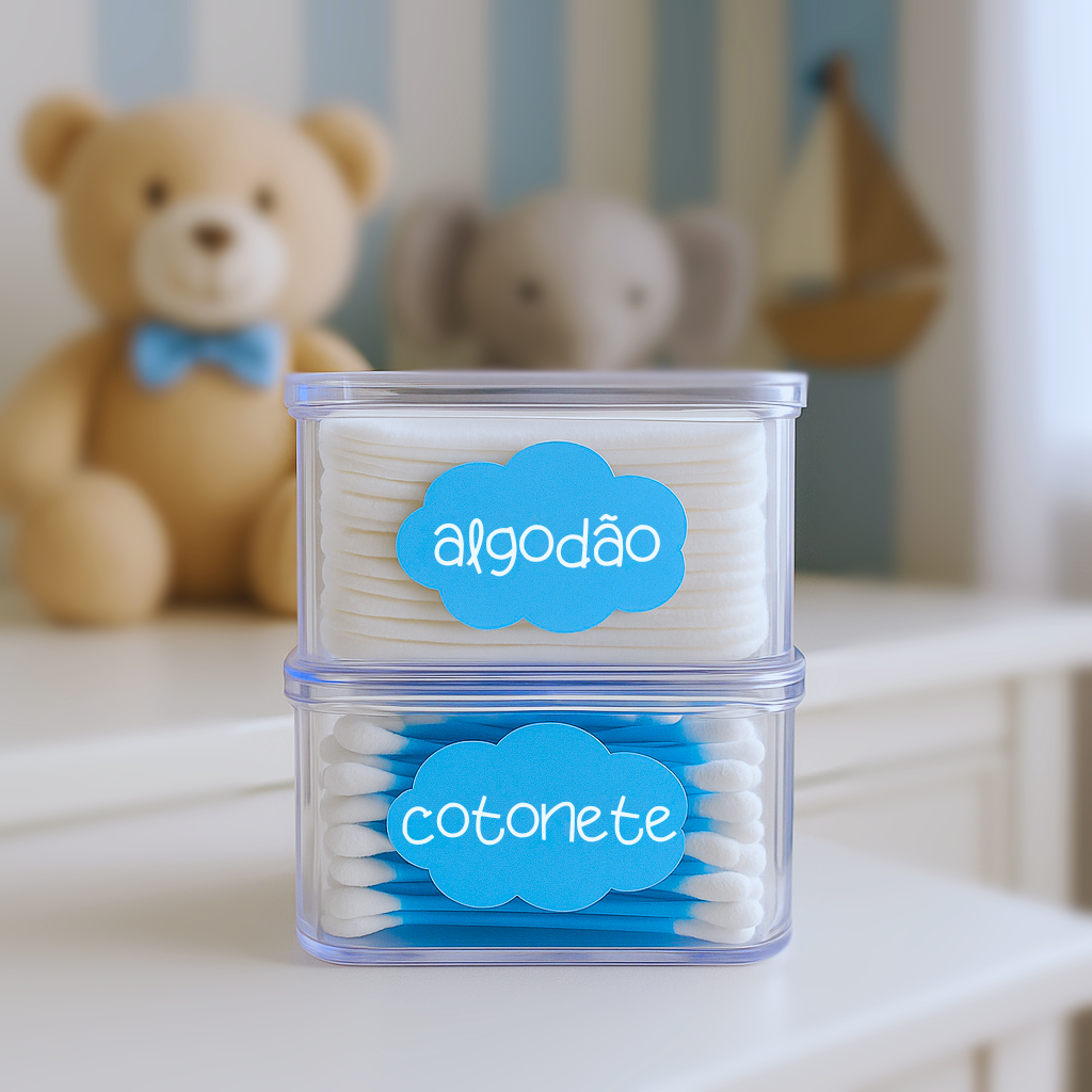 Porta Algodão e Cotonete Duplo Quadrado Empilhável Acrílico Higiênico Quarto Bebê Organizador em Oferta na Shopee