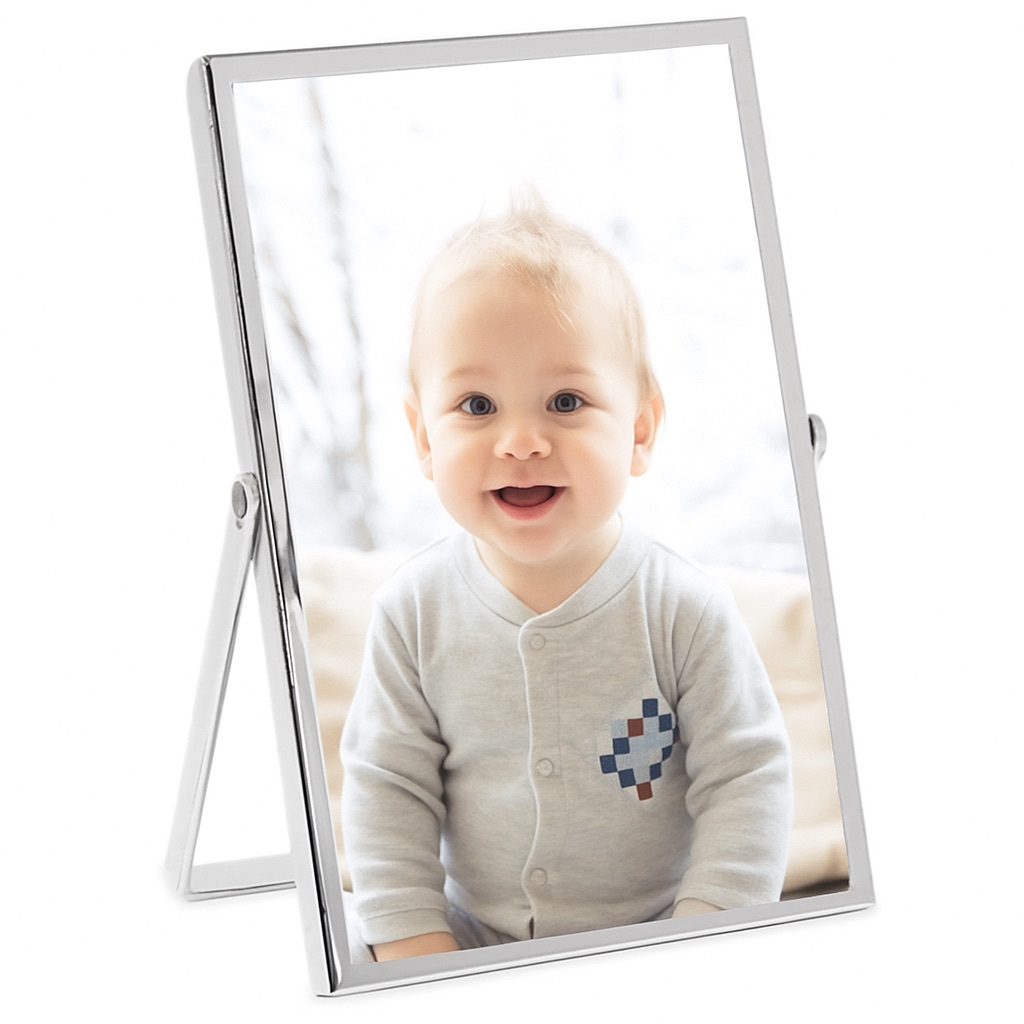 Porta Retrato Mesa 10x15 Metal e Vidro Prateado em Oferta na Shopee