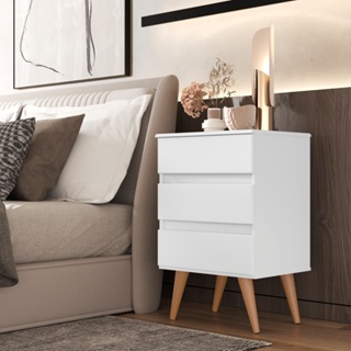 Mesa de Cabeceira Roma 3 Gavetas com Pés Palito New em Oferta na Shopee