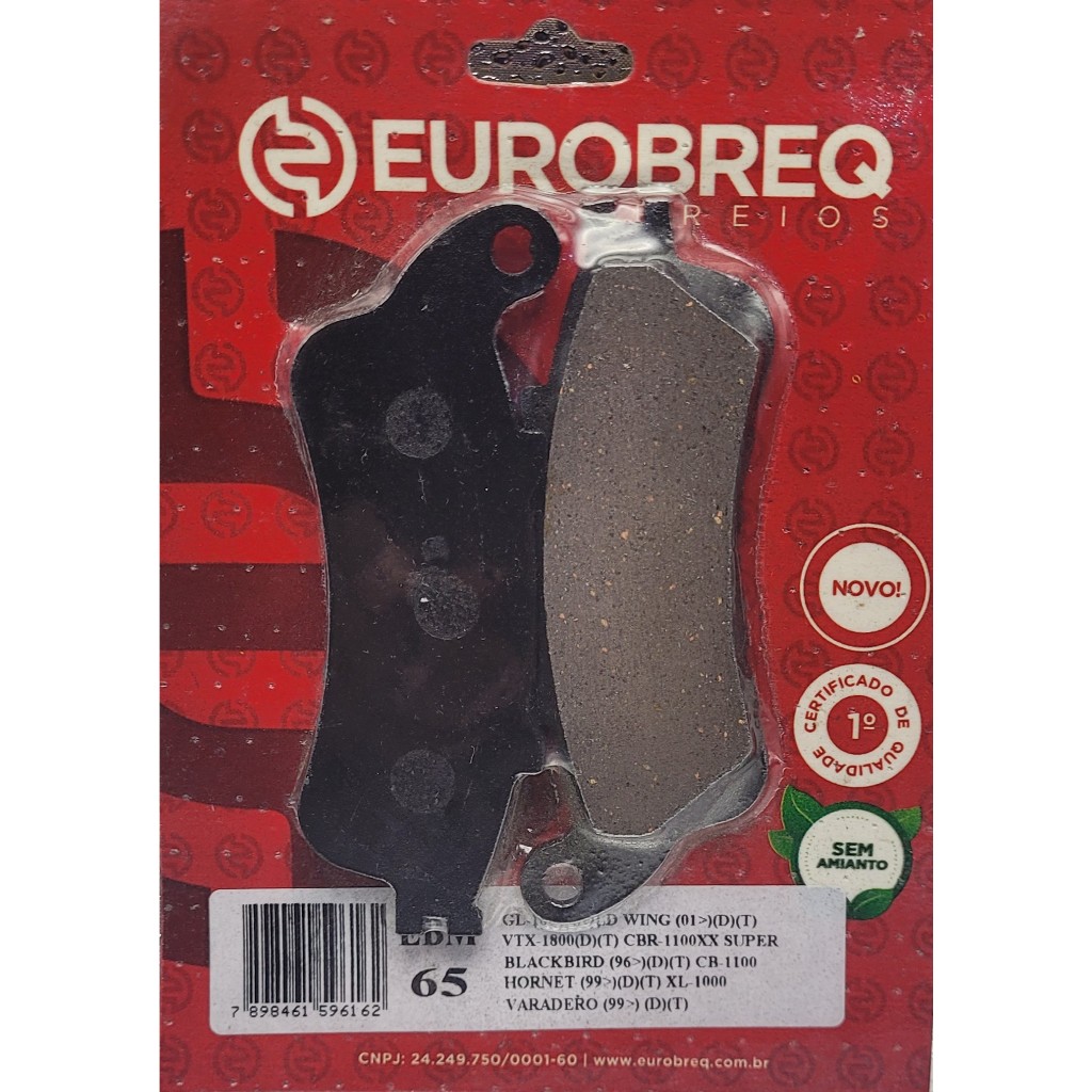 Pastilha de Freio Eurobreq EBM-65 Dianteira / Traseira – GL 1800 Gold Wing / VTX 1800 / CBR 1100 XX Super Blackbird