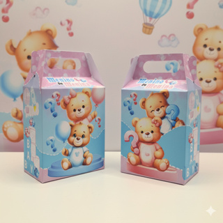 Até 30un Caixinhas Decoração Maleta Surpresa / lembrancinha  Festa - Ursinho Chá Revelação Rosa e Azul Menino ou Menina em Oferta na Shopee