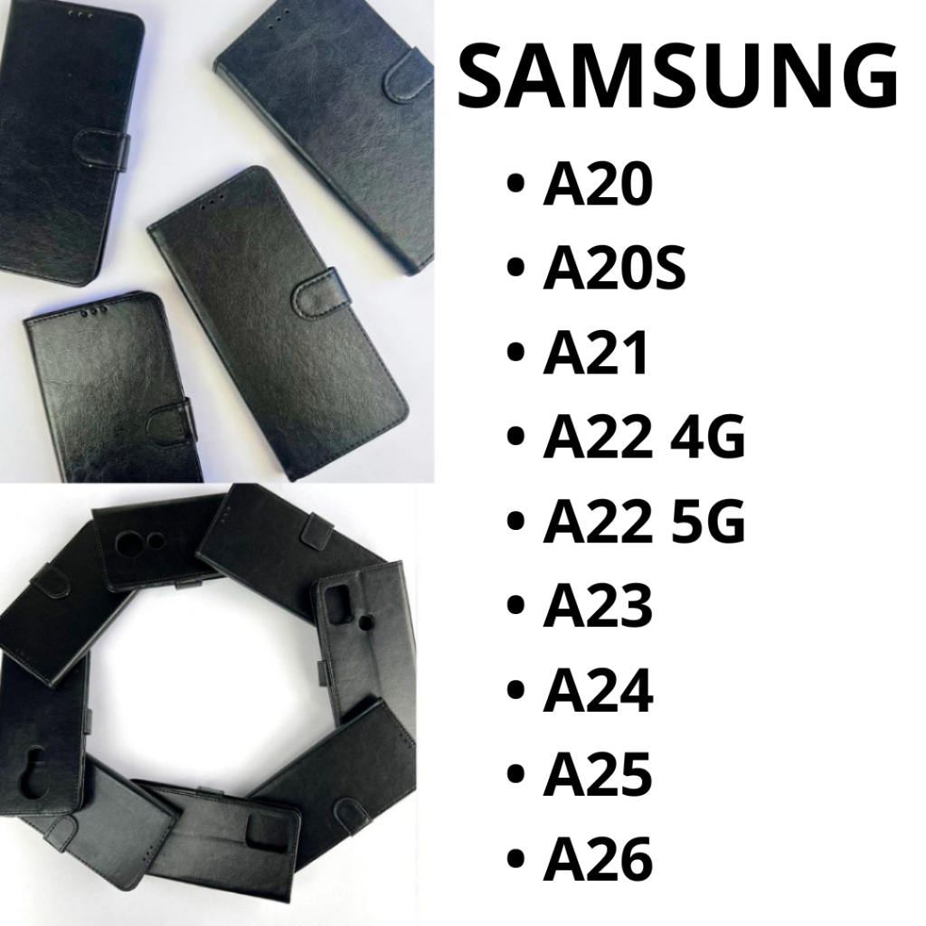 Capa Carteira Lisa Para Samsung A20 / A20S / A21S / A22 4G / A22 5G / A23 / A24 / A25 / A26 / Porta Cartão (CF05)