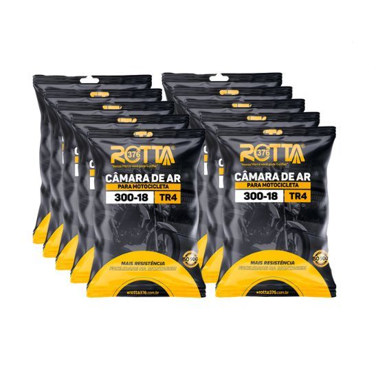 Kit 10 Câmara Ar Moto Cg Titan Pneu Aro 18 Moto 125/150 Rotta.