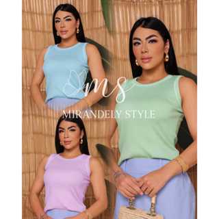 Kit 3 Blusas Regata Femininas Bicolor em Ribana – Cores Candy e Básicas | Moda Casual | Tamanho Único em Oferta na Shopee