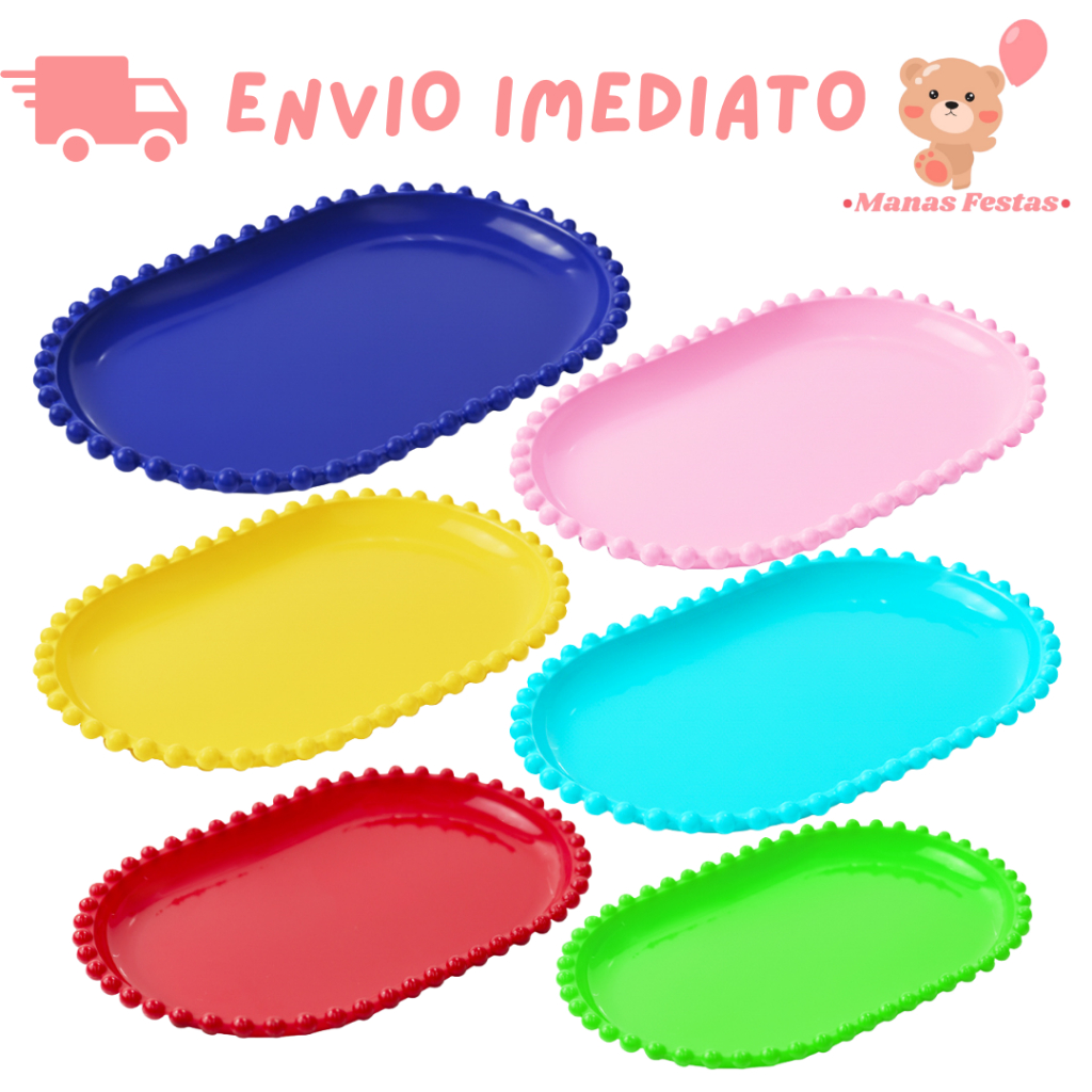 Kit 5 Bandejas Pérola Oval Decor 20x13cm – Suporte para Docinhos e Mini Salgados em Oferta na Shopee