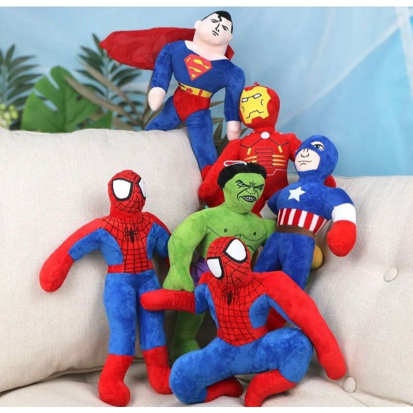 Pelúcia Super Herois  Homen De Ferro Homen Superman Aranha Capitão America Batman Spiderman Filme Marvel