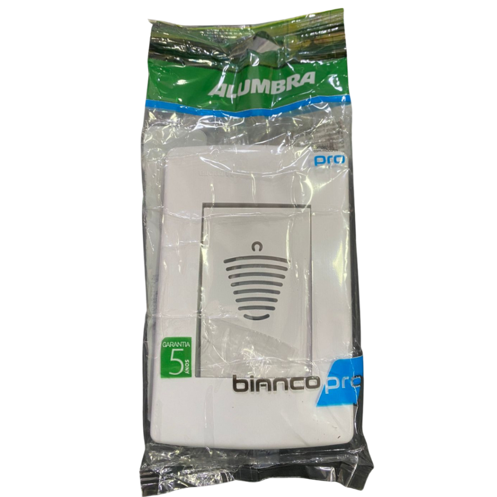 Campainha Cigarra Embutir Branca 4x2 Com Placa Inova Pro