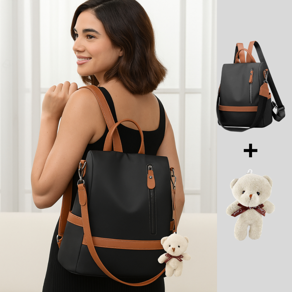 Bolsa Feminina Alça Transversal Casual AntiFurto Mochila Média Resistente Reforçada Mochilinha Socia