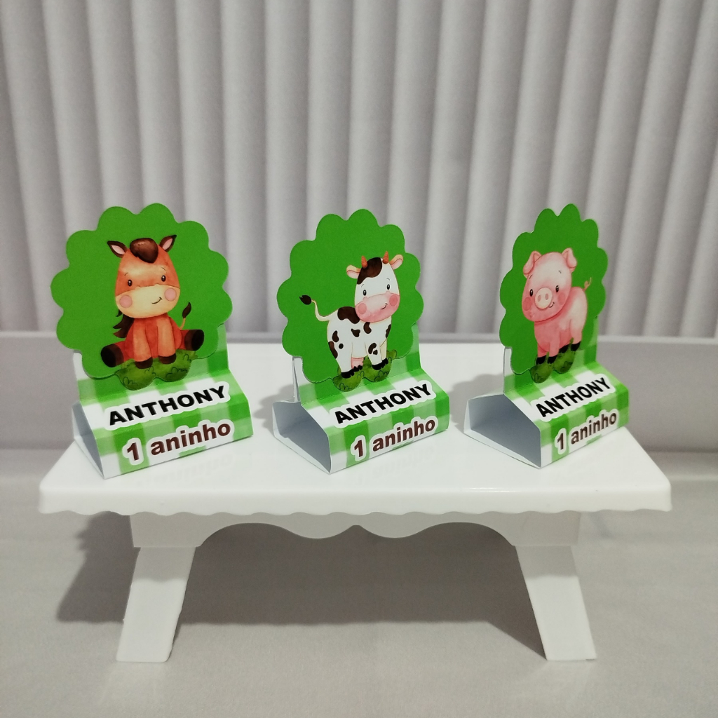 PORTA BIS DUPLO PERSONALIZADO, FAZENDINHA VERDE, LEMBRANCINHA/DECORAÇÃO/ANIVERSÁRIO