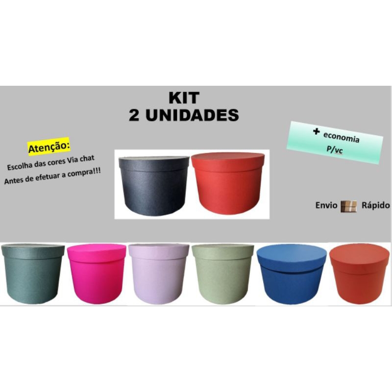 Kit 02 Caixas de Presente Redondas Cartonadas  17,5 x 14 Box em Oferta na Shopee