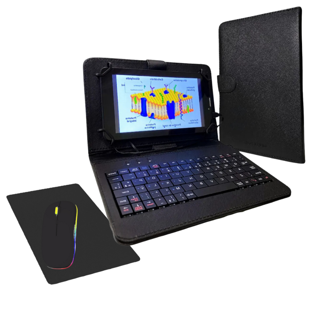 Capa com Teclado + Mouse BLUETOOTH + Mouse pad p/ Tablet A7 T500/T505 10.4/S6 Lite