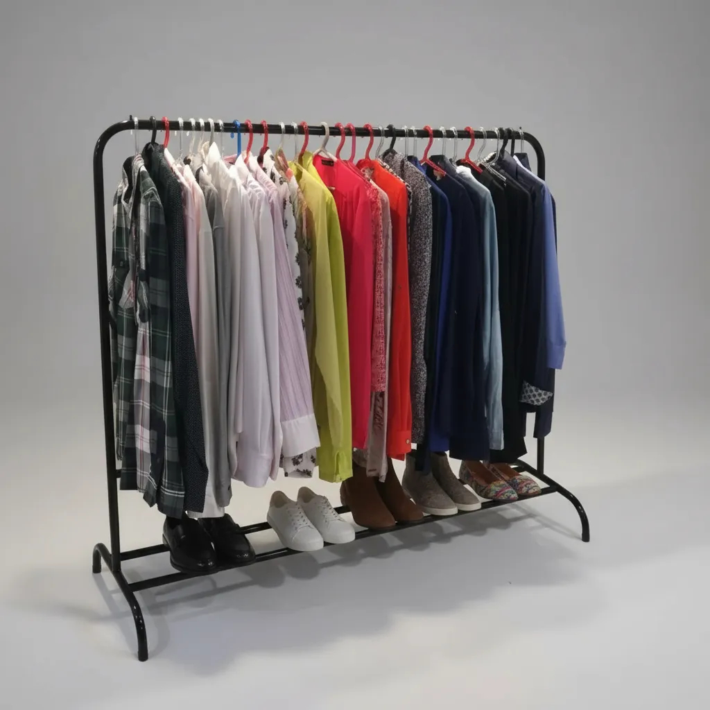 Arara com Sapateira 1,35m – Suportaté 90 Cabides, 100% Aço, Organização Prática e Visibilidade Total | Biorty Fabricante